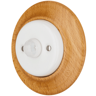 WOODEN PORCELAIN WALL SOCKET FAGUS MOTION SENSOR - DYKE & DEAN