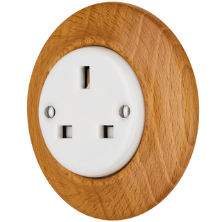 WOODEN PORCELAIN WALL SOCKET FAGUS UK - DYKE & DEAN