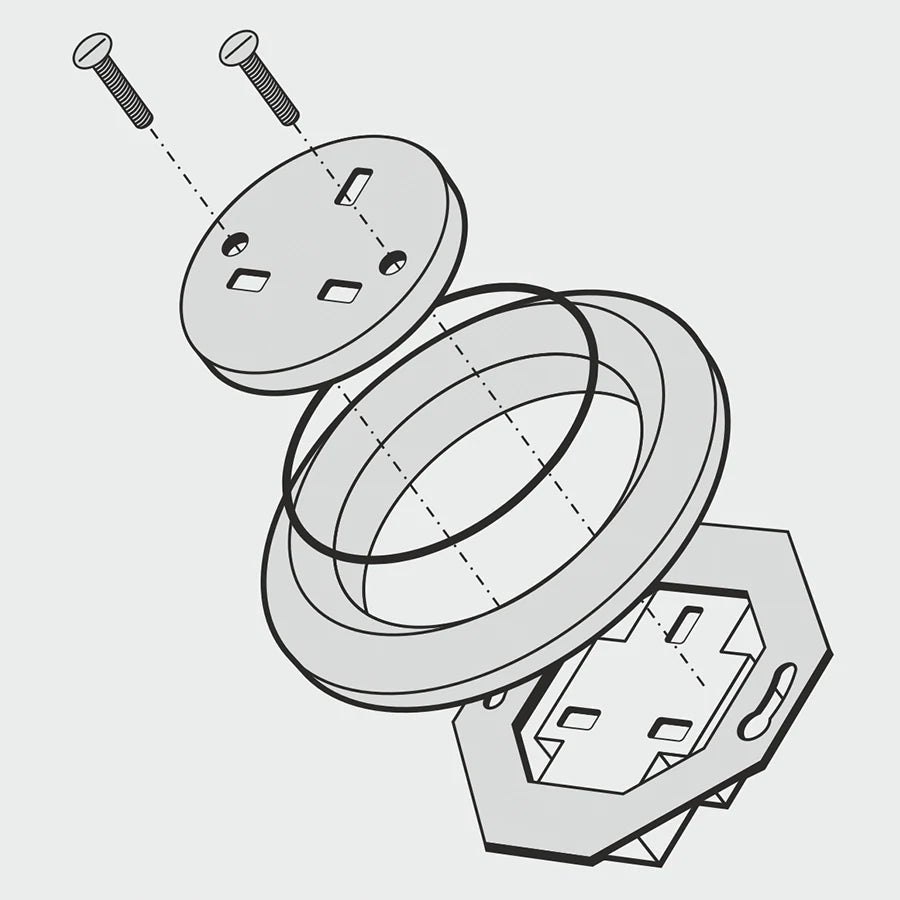 WOODEN PORCELAIN WALL SOCKET NUCLEUS UK - DYKE & DEAN