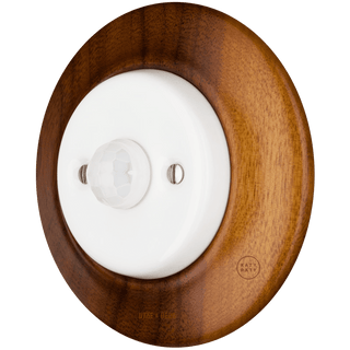 WOODEN PORCELAIN WALL SOCKET NUTMAG MOTION SENSOR - DYKE & DEAN