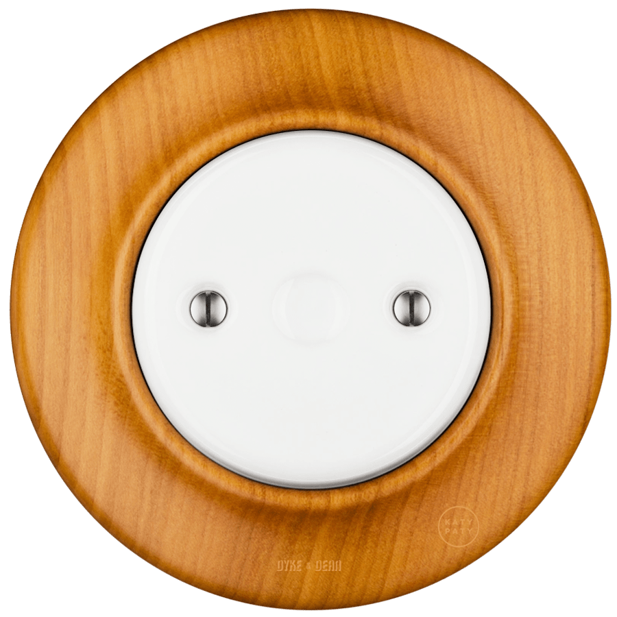 WOODEN PORCELAIN WALL SOCKET PADELUS END PLUG - DYKE & DEAN
